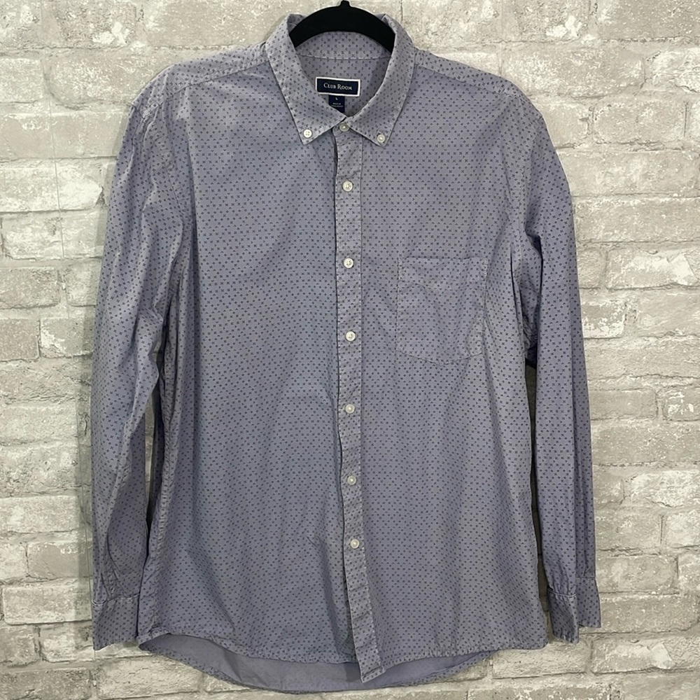 Club Room Blue Print Button Down Shirt
